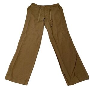 Banana Republic Mens Brown Khaki Drawstring Straight Leg Pants 33x34 Casual